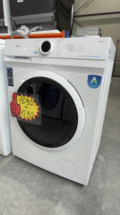 Midea 8 kg, MF10EWB0BA10 – Mașină de spălat rufe Clasa A, Steam, Inverter Quattro, HealthGuard