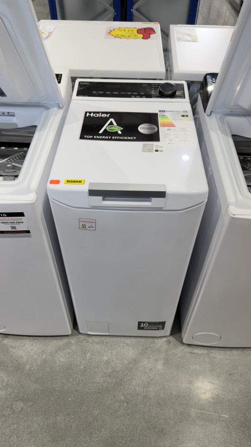 Haier 7 kg, THASNQ476TM5-84 – Mașină de spălat rufe cu încărcare verticală, 7 kg, clasa A T Series 7 – 1.400 rot/min, motor Inverter, abur și conectivitate Wi-Fi