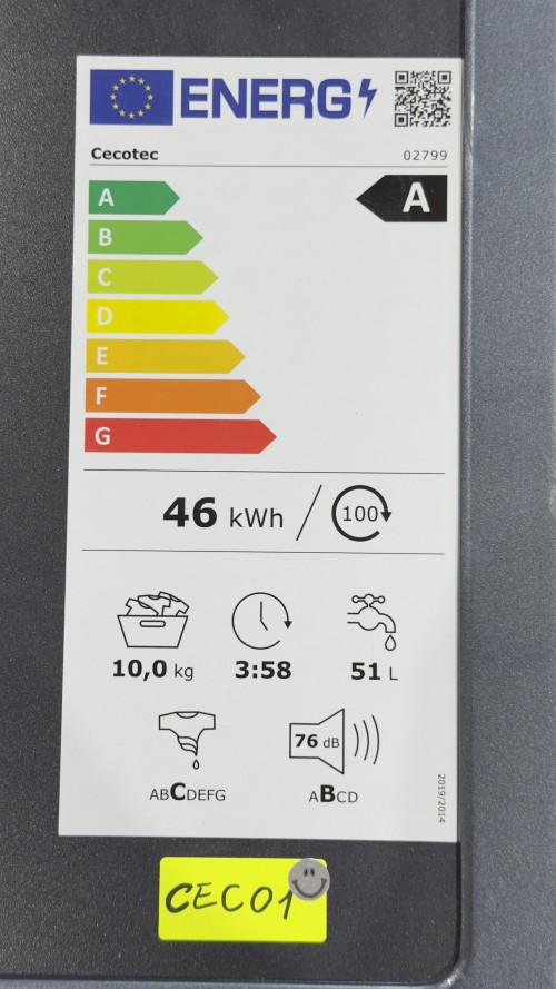 Cecotec 10 kg, 02799, mașină de spălat rufe 1400 rpm, Clasa A, Inverter – import Germania 🇩🇪