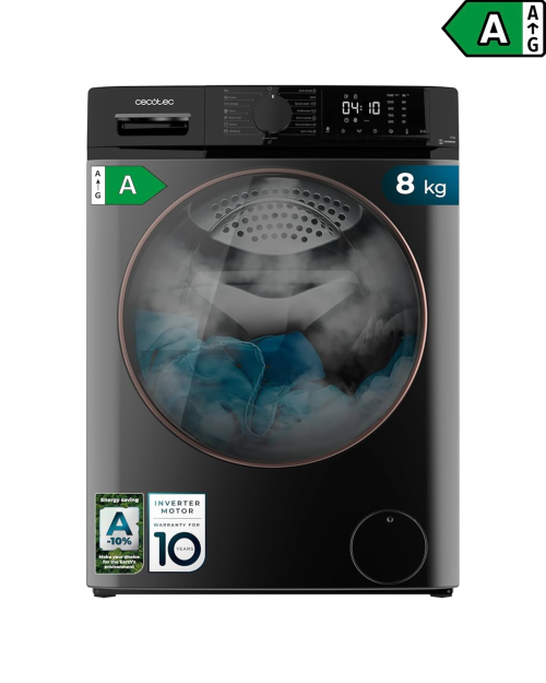 Cecotec 8 kg, 01925 mașină de spălat rufe 1400 rpm, Clasa A, Inverter – import Germania 🇩🇪