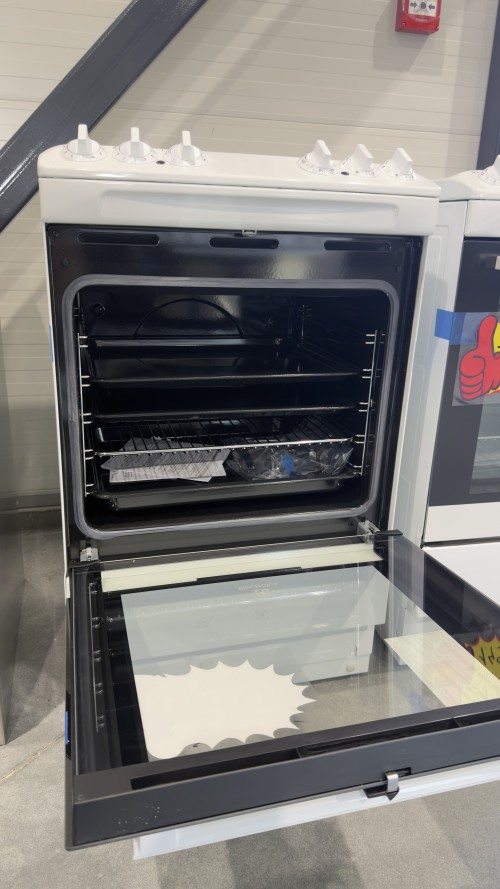 Electrolux 55cm, EKC4011AOW, aragaz electric cu plită vitroceramică, cuptor de 77 L, Clasa A – import Germania 🇩🇪