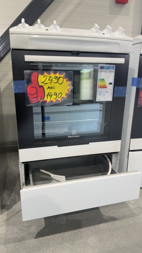 Electrolux 55cm, EKC4011AOW, aragaz electric cu plită vitroceramică, cuptor de 77 L, Clasa A – import Germania 🇩🇪