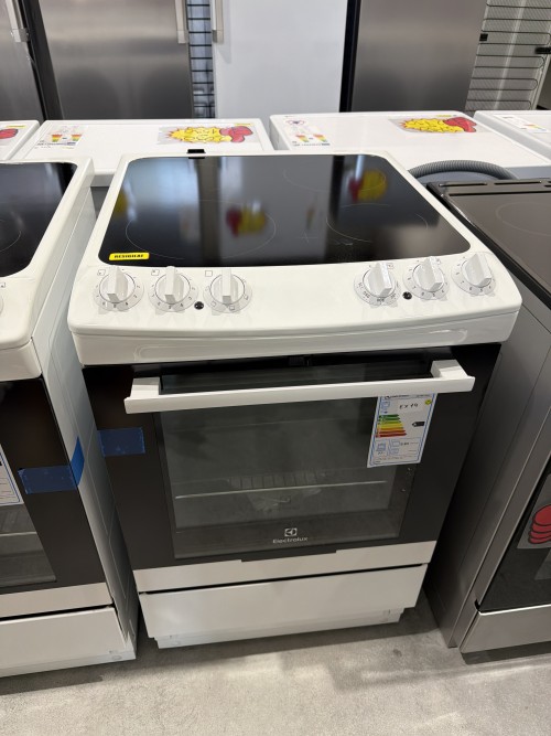 Electrolux 55cm, EKC4011AOW, aragaz electric cu plită vitroceramică, cuptor de 77 L, Clasa A – import Germania 🇩🇪