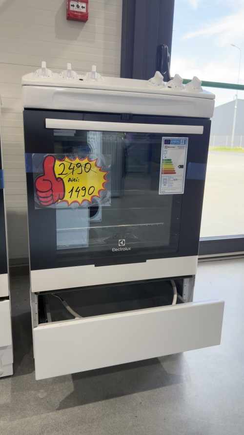 Electrolux 55cm, EKC4011AOW, aragaz electric cu plită vitroceramică, cuptor de 77 L, Clasa A – import Germania 🇩🇪