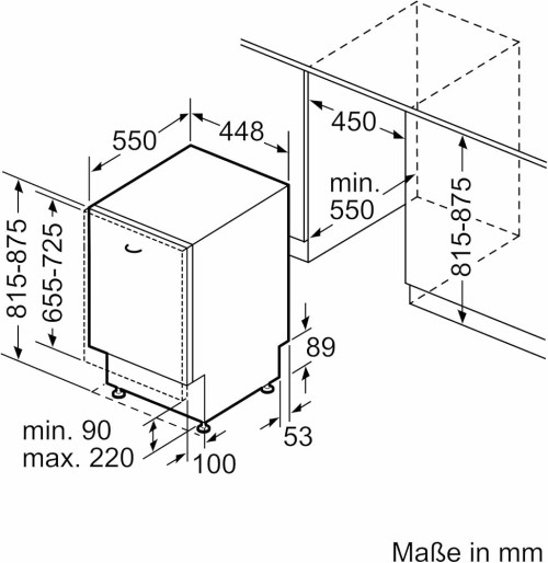 Siemens 10 seturi, SR63EX24KB, mașină de spălat vase încorporabilă 45 cm, Clasa C – import Germania 🇩🇪