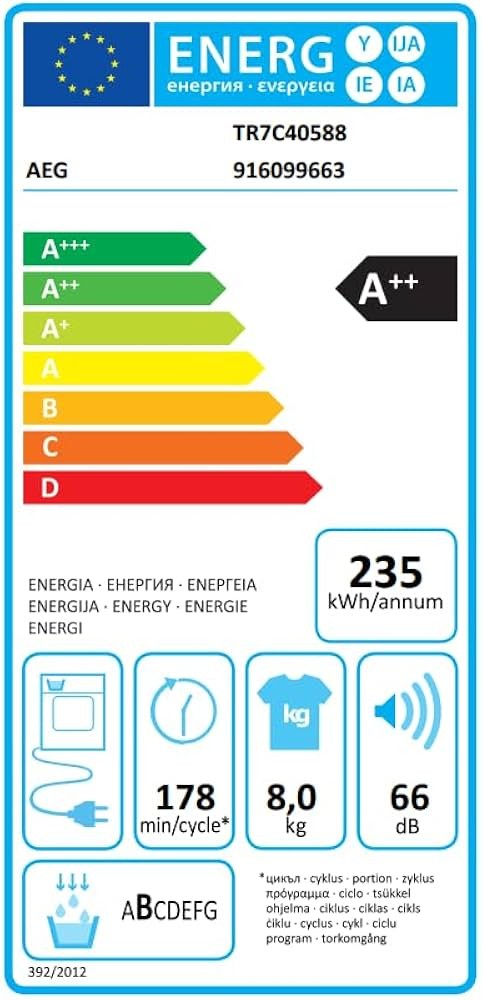 AEG 8 kg, TR7C40588 uscător rufe pompă de căldură ProSense import Germania 🇩🇪