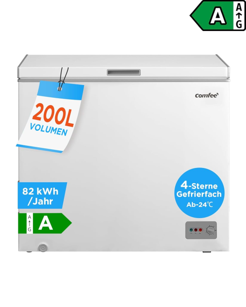 COMFEE 200L, RCC201WH6(E) – Ladă frigorifică Clasa A, inverter, import Germania 🇩🇪