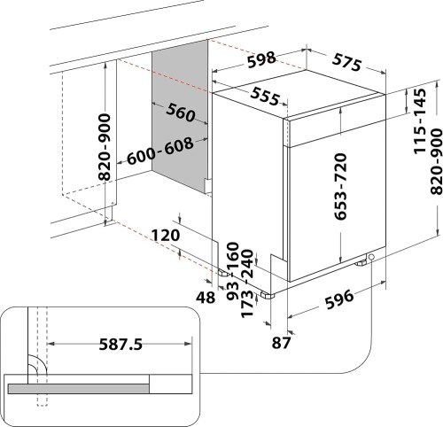 Bauknecht 14 seturi, BK4IB14BN7LA0S – Mașină de spălat vase încorporabilă Clasa B, ActiveDry, import Germania 🇩🇪