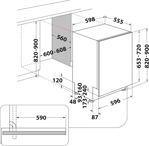 Bauknecht 14 seturi, BK4IB14BN7LA0S – Mașină de spălat vase incorporabilă Clasa B, ActiveDry, import Germania 🇩🇪