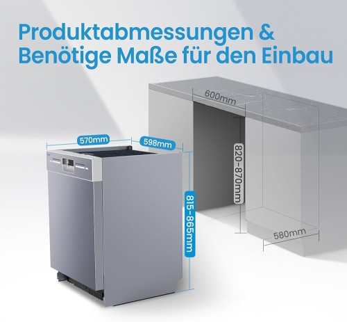 Midea 14 seturi, SU 5.35X14CS – Mașină de spălat vase Clasa C, WiFi, Auto Open Door, import Germania 🇩🇪