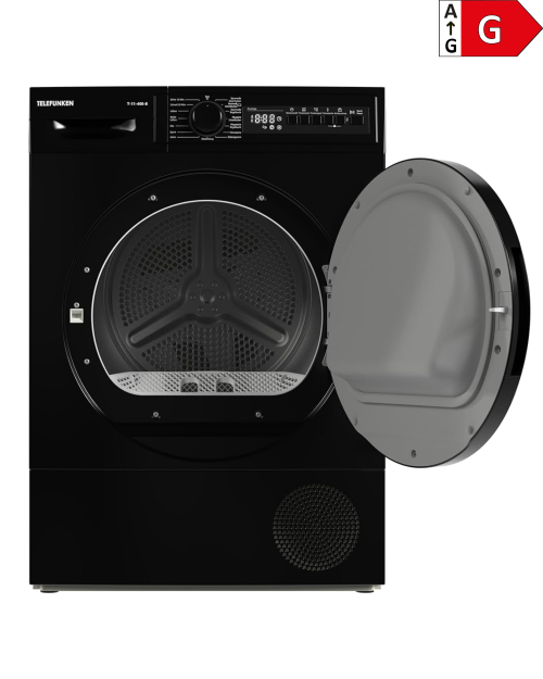 Telefunken 7 kg, T-11-400-B – Uscător de rufe Condensare, Black, import Germania 🇩🇪