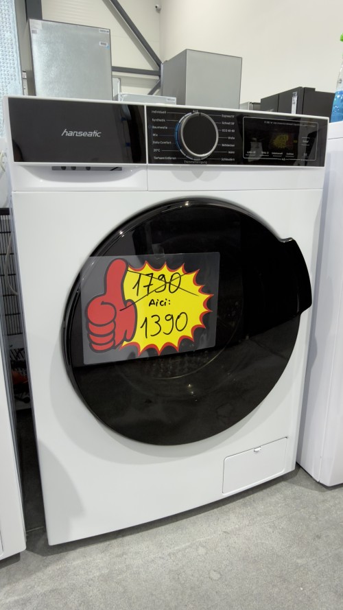 Hanseatic 7 kg, HWMA714A – Mașină de spălat rufe 1400 rpm, Steam, Clasa A, Slim 48 cm, import Germania 🇩🇪