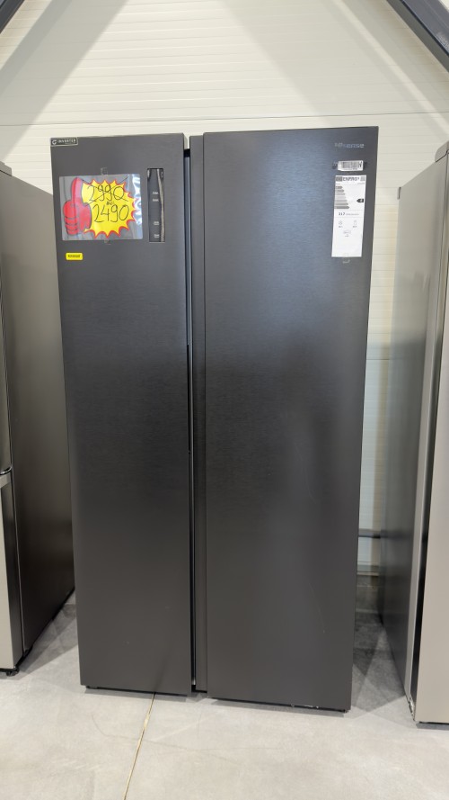 Hisense 544L, RS3P558NEFE – Combină frigorifică Side by Side Total No Frost, Inverter, Multi Air Flow, Black, import Germania 🇩🇪