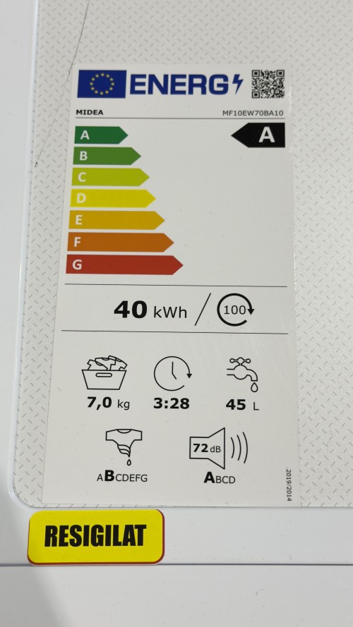 Midea 7 kg, MF10EW70BA10 Mașină de spălat rufe Clasa A Inverter import Germania 🇩🇪