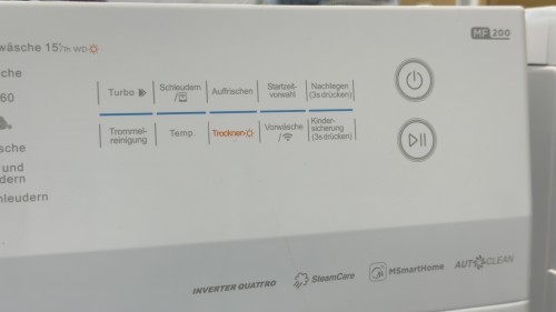 Midea 8/6 kg, MF200D86WB-14EAS – Mașină de spălat cu uscător, SteamCare, Inverter, Clasa E/A, import Germania 🇩🇪
