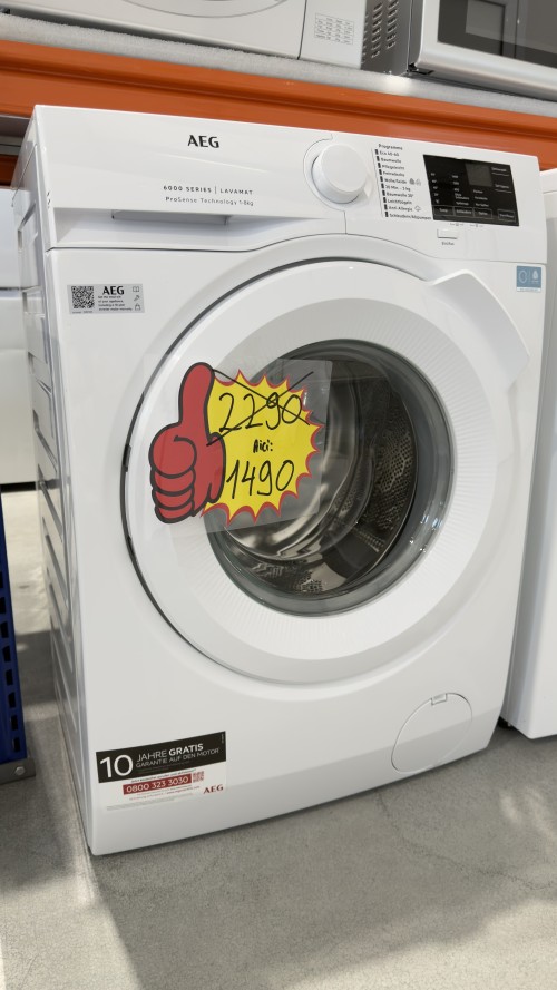 AEG 8 kg, L6FBA51480 – Mașină de spălat rufe 1400 rpm, Clasa A, ProSense, import Germania 🇩🇪