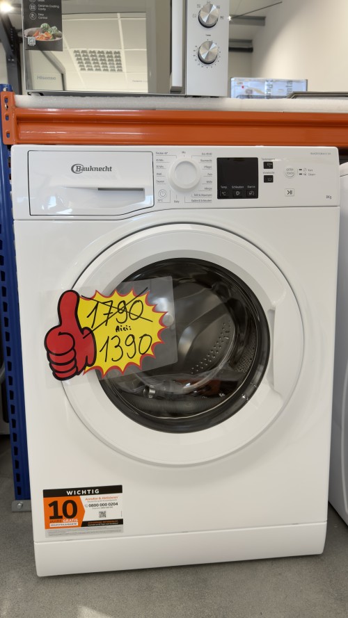 Bauknecht 8 kg, WAM 814 A – Mașină de spălat rufe 1400 rpm, Clasa A, Inverter Motor, import Germania 🇩🇪
