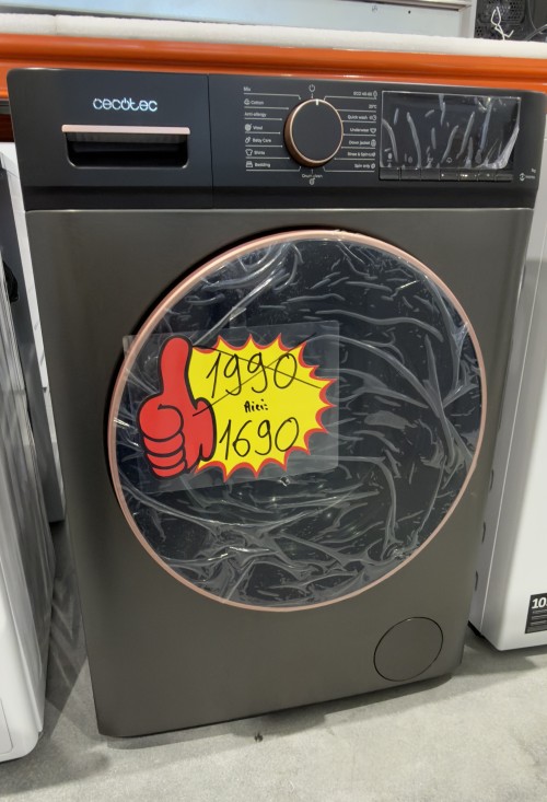 Cecotec 9 kg, 01928 – Mașină de spălat rufe 1400 rpm, Clasa A, Steam, Inverter, import Germania 🇩🇪