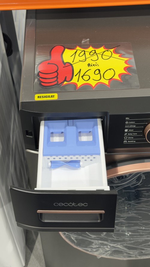 Cecotec 9 kg, 01928 – Mașină de spălat rufe 1400 rpm, Clasa A, Steam, Inverter, import Germania 🇩🇪