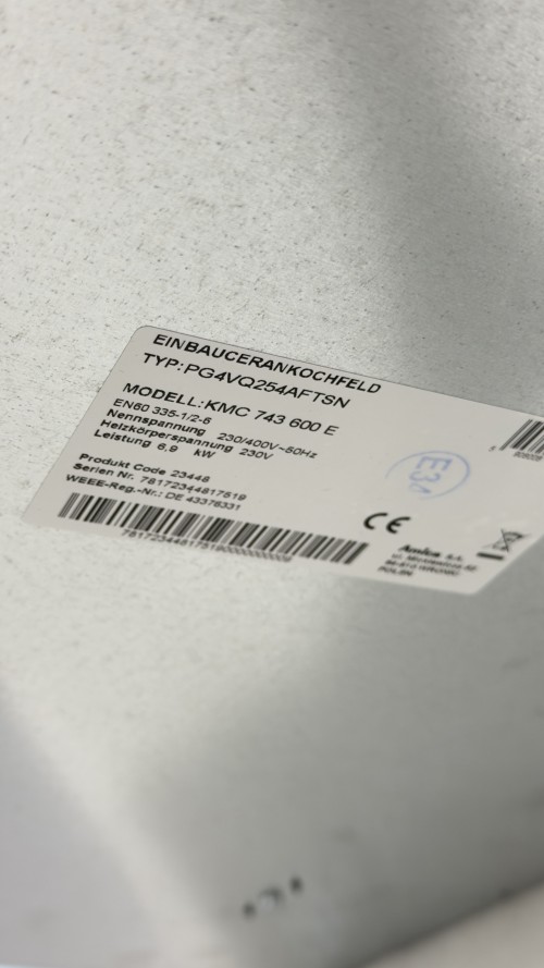 Amica 77 cm, KMC 743 600 E – Plită vitroceramică zonă triplă + zonă ovală, Schott Ceran, import Germania 🇩🇪