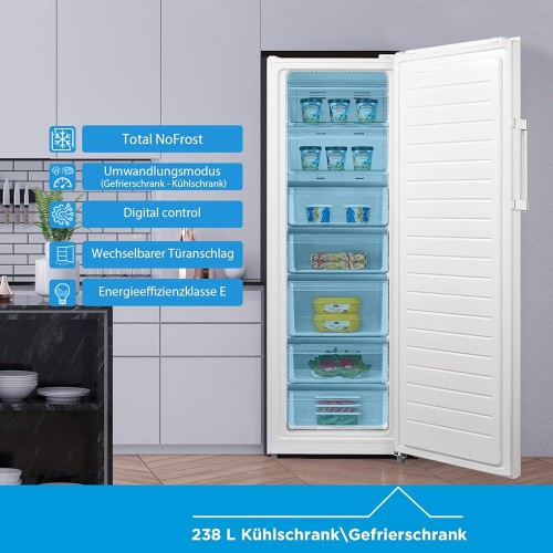 Midea 238L, MDRU333FZE01 – Congelator vertical No Frost, convertibil în frigider și congelator, import Germania 🇩🇪