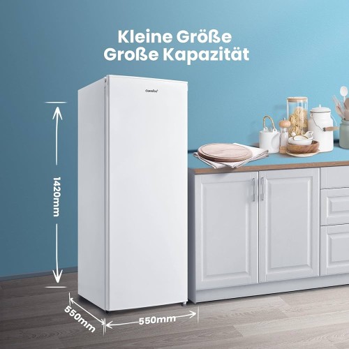 Comfee 160L, RCU160WH2(E) – Congelator vertical Clasa E, import Germania 🇩🇪
