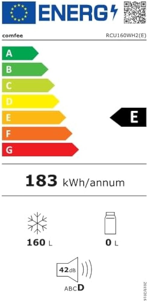 Comfee 160L, RCU160WH2(E) – Congelator vertical Clasa E, import Germania 🇩🇪