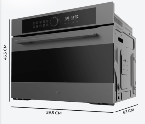 Cecotec 53L, 02826 – Cuptor incorporabil compact Air Fry, Pizza, Steam Assist, import Germania 🇩🇪
