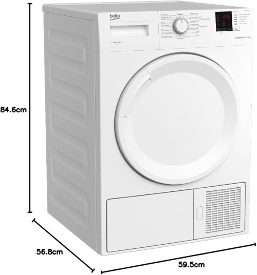 Beko 7 kg, DS7512PA, Uscător rufe pompă de căldură, Clasa C, EcoGentle, import Germania 🇩🇪