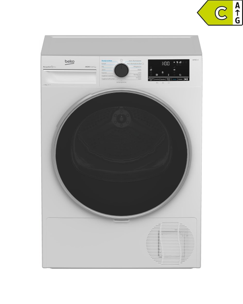 Beko 8 kg, B5T4824IF, Uscător rufe IronFinish cu abur, pompă de căldură, Clasa C, import Germania 🇩🇪