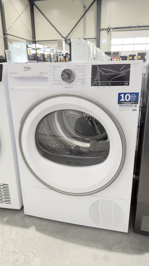 Beko 8 kg, B5T4824IF, Uscător rufe IronFinish cu abur, pompă de căldură, Clasa C, import Germania 🇩🇪