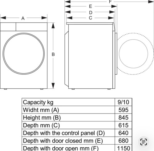 Hisense 10 kg, DH5I104BWAB, Uscător de rufe cu pompă de căldură, Clasa A, WiFi, import Germania 🇩🇪