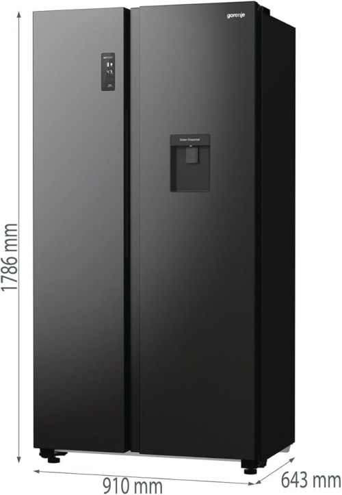 Gorenje 547L, NRR9185EABXLWD – Combină frigorifică Side by Side dozator apă, No Frost, Clasa E, import Germania 🇩🇪