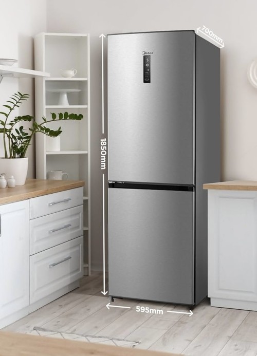 Midea 338L, MERB345MGC02 – Combină frigorifică No Frost, Clasa C, inox, import Germania 🇩🇪