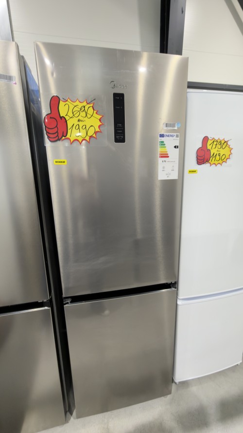 Midea 338L, MERB345MGC02 – Combină frigorifică No Frost, Clasa C, inox, import Germania 🇩🇪