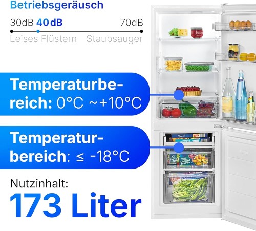 Bomann 173L, KG 7359 – Combină frigorifică Clasa C, 142.5 cm, import Germania 🇩🇪