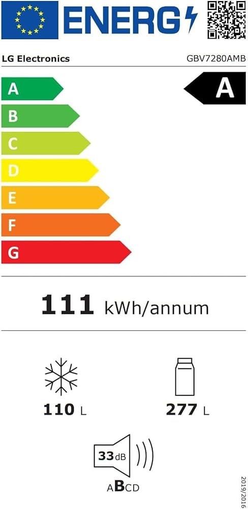 LG 387L, GBV7280AMB – Combină frigorifică Clasa A, Total No Frost, import Germania 🇩🇪