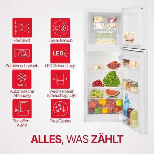 Amica 138L, DT 372 150 W – Combină frigorifică Clasa E, congelator sus, albă, import Germania 🇩🇪