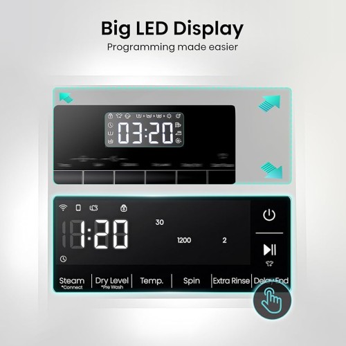 Hisense 8/5 KG WD3S8043BW3 – mașină de spălat cu uscător Clasa A/D, ConnectLife WiFi, Steam, import Polonia 🇵🇱
