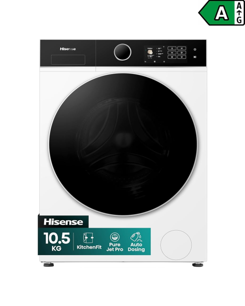 Hisense 10.5 kg, WF511045BWC, Mașină de spălat rufe 1400 rpm, Clasa A, Auto Dosing, WiFi, import Germania 🇩🇪