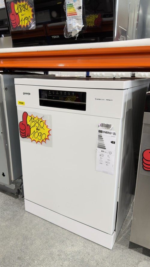Gorenje 16 seturi GS643C90W – mașină de spălat vase independentă Clasa C, TotalDry, 3 sertare, import Germania 🇩🇪