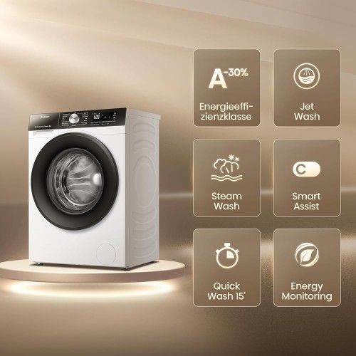 Hisense 8 kg, WF3S8045BW3, Mașină de spălat rufe Clasa A, AutoDosing, Steam Wash, import Polonia 🇵🇱