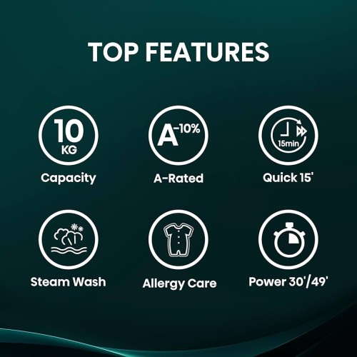 Hisense 10 kg, WF1Q1041BW, Mașină de spălat Clasa A, Steam Wash, import Germania 🇩🇪