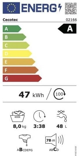 Cecotec 8 kg, 02166, Mașină de spălat verticală Clasa A, Inverter Plus, import Germania 🇩🇪