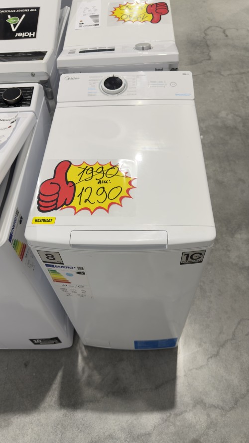 Midea 8 kg, MF10ET80B, Mașină de spălat verticală Clasa A, HealthGuard, import Germania 🇩🇪
