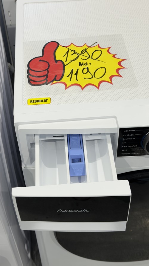 Hanseatic 7 kg, HWMA714B – Mașină de spălat rufe clasa B, 1400 rpm, Steam, Slim 48 cm, import Germania 🇩🇪