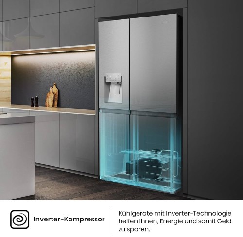 Hisense 632L, RS818N4TIC – Side by Side Premium cu consum redus, WiFi și dozator apă & gheață import Germania 🇩🇪