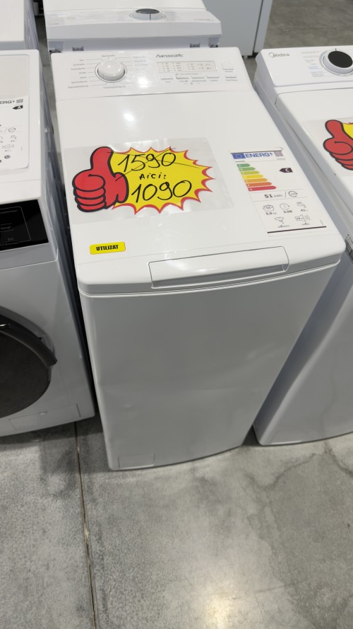 Hanseatic  5 kg, HTW510C, 1000 RPM, Mașină de spălat verticală Clasa C, import Germania 🇩🇪