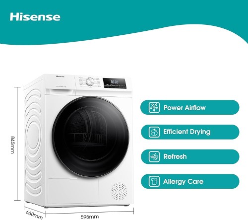Hisense 9KG DHQA902U Uscător rufe cu pompă de căldură Clasa D Quick Dry Allergy Care import Polonia 🇵🇱