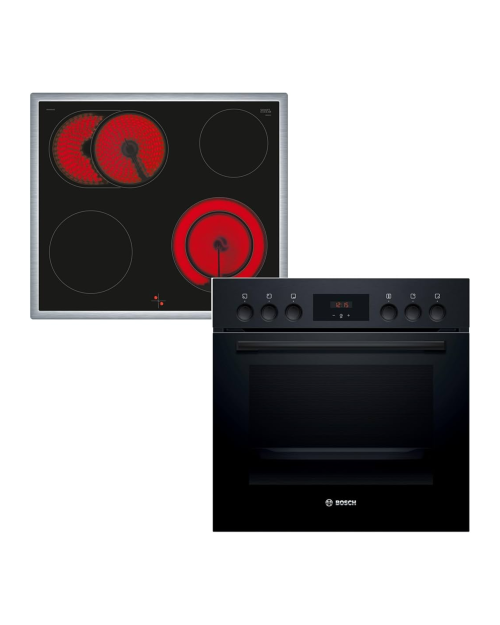 Bosch HEF113BB0 Set incorporabil cuptor + plită vitroceramică Schott Ceran 60 cm, 66L, clasa A, curățare hidrolitică, import Germania 🇩🇪